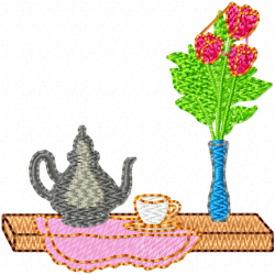 Teapots Embroidery Design 4 Teapots Embroidery Design 4